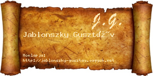 Jablonszky Gusztáv névjegykártya