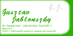 gusztav jablonszky business card